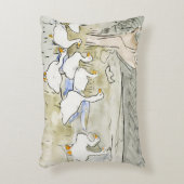 手描きかわいいアヒルの写真ホワイトアヒルのクリップアートファム アクセントクッション (正面(垂直))