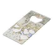 手描きかわいいアヒルの写真ホワイトアヒルのクリップアートファム クレジットカード栓抜き (裏面アングル)