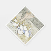 手描きかわいいアヒルの写真ホワイトアヒルのクリップアートファム スタンダードランチョンナプキン (角)