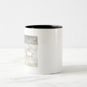 手描きかわいいアヒルの写真ホワイトアヒルのクリップアートファム ツートーンマグカップ (中央)