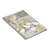 手描きかわいいアヒルの写真ホワイトアヒルのクリップアートファム ノートブック (右側)