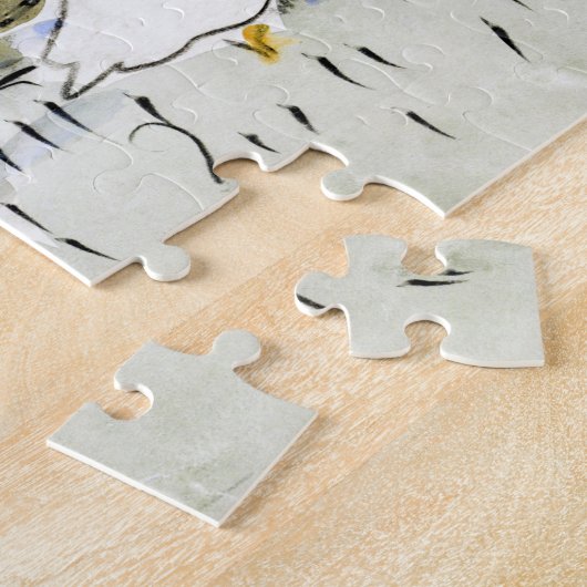 手描きかわいいアヒルの写真白アヒルのクリップアートキッド ジグソーパズル (側面)