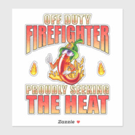 手描きかわいい消防士チリキャラクター熱を求める シール