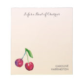 手描きさくらんぼかわいいコケ感動的ット ノートパッド (正面)