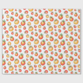 手描きさくらんぼトマト野菜園芸 ラッピングペーパー (フラット)