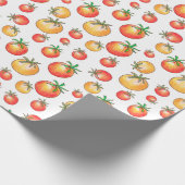手描きさくらんぼトマト野菜園芸 ラッピングペーパー (角)