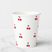 手描きさくらんぼ上のお洒落さくらんぼ 紙コップ (裏面)