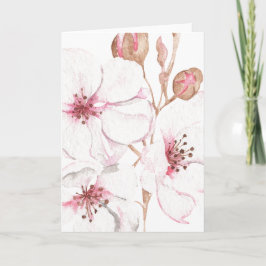 手描きさくらんぼ空白の花 カード