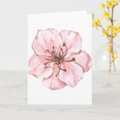 手描きさくらんぼ空白の花 カード (黄色い花)