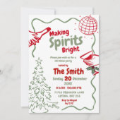 手描きで作り上げる 輝かしいクリスマスパーティ 招待状 (正面)