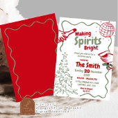 手描きで作り上げる 輝かしいクリスマスパーティ 招待状