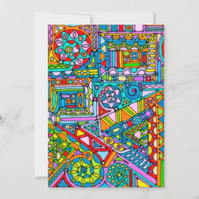 手描きとデジタルペイントのパターンアート53 (正面)