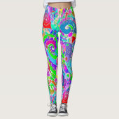 手描きとデジタルペイントのパターンアート 22 レギンス (正面)