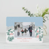 手描きのあたたかいホリデービレッジ写真ホリデーカード シーズンカード (スタンド正面)
