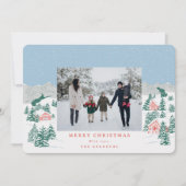 手描きのあたたかなホリデービレッジ写真ホリデーカード シーズンカード (正面)