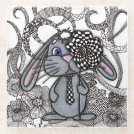 手描きのうさぎ 禅ドゥードル コースター