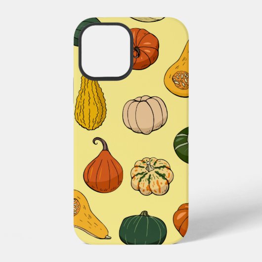 手描きのかぼちゃのシームレスパターン iPhoneケース (裏面)