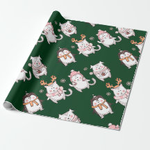 手描きのかわいいクリスマス動物ギフト包装