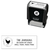 手描きのかわいいチキン セルフインキングスタンプ (インサイチュ)