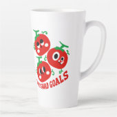 手描きのかわいいトマト3兄弟の顔 カフェラテマグ (右)