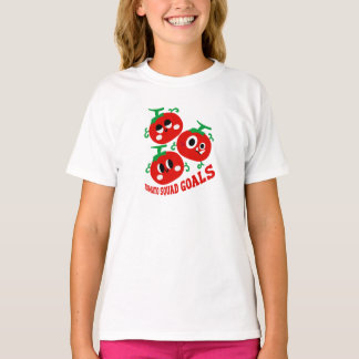 手描きのかわいいトマト3兄弟の顔 Tシャツ