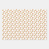 手描きのかわいいハヌカの楽しい柄 ラッピングペーパーシート (正面2)