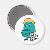 手描きのかわいいモンスターイラストレーション マグネット (正面/裏面)