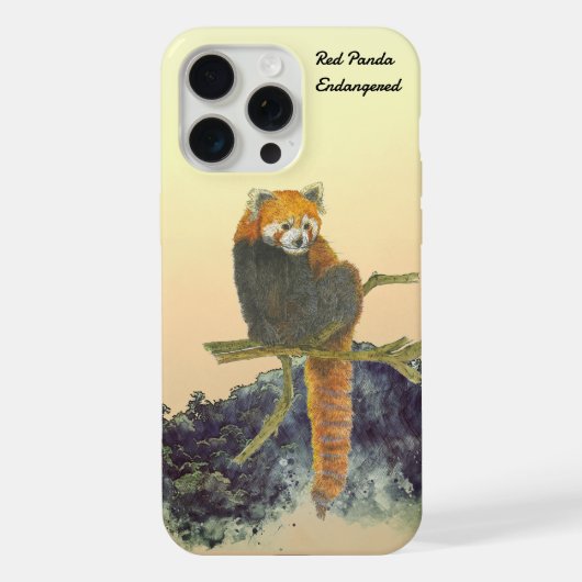 手描きのかわいいレッサーパンダ iPhoneケース (裏面)