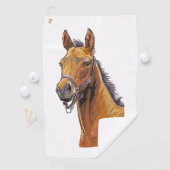 手描きのかわいい子馬のハンドタオル ゴルフタオル (インサイチュ)