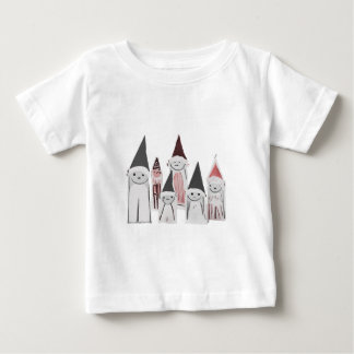 手描きのかわいい小さなクリスマスキャラクター ベビーTシャツ