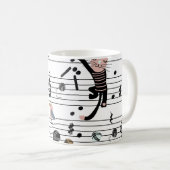 手描きのかわいい漫画の継ぎ目のない模様 コーヒーマグカップ (正面右)