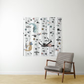 手描きのかわいい漫画の継ぎ目のない模様 タペストリー (インサイチュ(横))