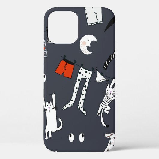 手描きのかわいい漫画の継ぎ目のない模様 Case-Mate iPhoneケース (裏面)