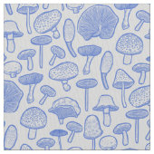 手描きのきのこのコラージュ ファブリック (クローズアップ)