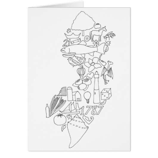 手描きのこれがニュージャージー州のグリーティングカード (正面)