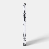 手描きのふわふわ犬:ヴィンテージ パターン iPhoneケース (左側面)