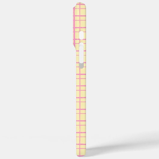 手描きのやわらかなグリッドチェック イエロー Case-Mate iPhoneケース (裏面 / 左)