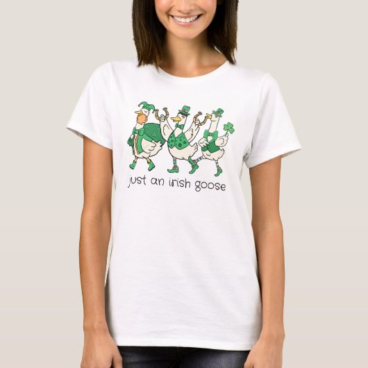 手描きのアイリッシュ・グース セントパトリックデー Tシャツ (正面)