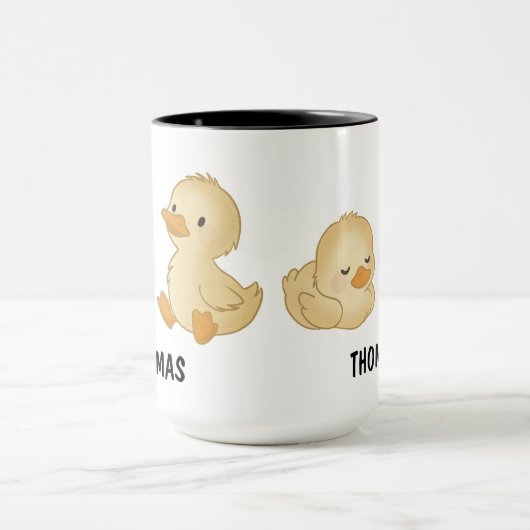 手描きのアヒルのカスタムかわいいマグカップ マグカップ (中央)