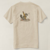 手描きのアライグマ Tシャツ (デザイン裏面)