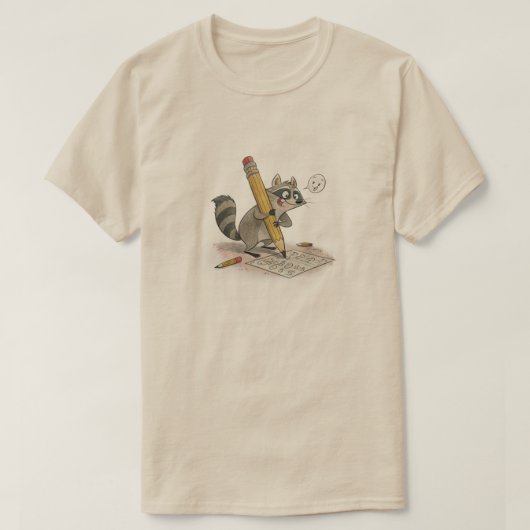 手描きのアライグマ Tシャツ (デザイン正面)