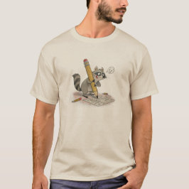 手描きのアライグマ Tシャツ