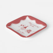 手描きのイタリアンピザとワインのウェディングシャワーデザイン ペーパープレート (傾斜あり)