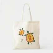 手描きのイニシャル入りガーデンチュートル トートバッグ (正面)