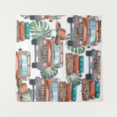 手描きのイラストレーション。水彩シームレスパッテ タペストリー (正面(横))