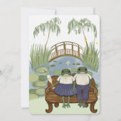 手描きのイラスト入りカエルの結婚式 招待状 (裏面)