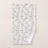 手描きのイースターのウサギパターン|タオルセット バスタオルセット (ハンドタオル)