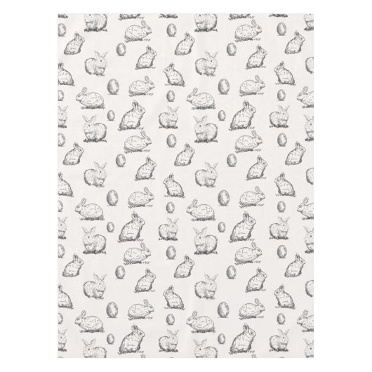 手描きのイースターのウサギパターン|テーブルクロス テーブルクロス (正面)