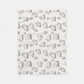 手描きのイースターのウサギパターン|フリースブランケット フリースブランケット (正面)