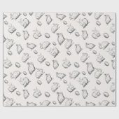 手描きのイースターのウサギパターン|包装紙 ラッピングペーパー (フラット)